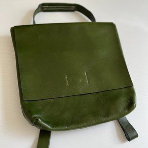 Green Leather Backpack/Satchel